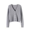 2 023 Outono / Inverno Curto Solto Internet Popular Manga Longa Com Decote Em V Camisola De Malha Fino Cardigan Casaco Jaqueta Para As Mulheres
