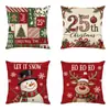 2026 Nueva Funda de Cojín para Festival Navideño Muñeco de Nieve Papá Noel Funda de Almohada Decoración Festiva para Sofá Cojín