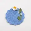 Posavasos de Ramo de Rosas Hecho a Mano Terminado Crochet de Lana Cambio de Taza Ramo de Mano Regalo Creativo Posavasos de Flor Tejida