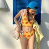 Nuevo Traje de Baño de Dos Piezas Sexy para Mujer con Tela de Toalla Floral Tailandesa, Bikini de Moda para Vacaciones en la Playa Estilo Ins