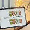 Fiesta de Moda Uñas de Gel Ojo de Gato Completamente Hechas a Mano, Uñas Postizas de Perla Brillante, Pegatinas para Uñas al por Mayor