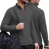 Amazon Transfronterizo Sudadera con Capucha Pulóver Casual Americano para Hombre Primavera y Otoño Textura de Sarga Media Cremallera Cuello Solapa Manga Larga