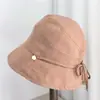 Sombrero de Pescador Coreano de Moda de Verano para Mujer, Sombrero de Sol Plegable Transpirable, Sombrero de Cubo Sencillo Liso Estilo Japonés