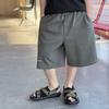 Pantalones Cortos de Algodón Lavado con Letras para Verano de Niños, Unisex, Versátiles, Frescos, Pantalones de Chándal de Cinco Puntos