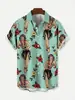 Ropa de Hombre Transfronteriza Amazon Nuevo Estilo de Verano Camisa Hawaiana para Hombre de Solapa Manga Corta Cardigan Casual con Estampado 3D