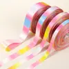 Cinta Colorida de Satén Accesorios DIY Lazo de Poliéster Decoración de Cumpleaños Empaque de Caja de Regalo Cinta Arcoíris