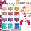 Amazon popular Lantejoulas de Natal para Unhas Coloridas Contas Douradas de Floco de Neve Maquiagem Esmalte de Unha cola acessórios material