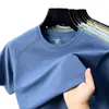 Camiseta de Manga Corta para Hombre de Nuevo Estilo de Verano para Jóvenes y Personas de Mediana Edad, Cuello Redondo Liso Holgada, Transpirable y Versátil Top de Camiseta de Media Manga