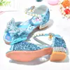 Zapatos de Princesa para Niñas Sandalias de Verano para Niñas Zapatos de Cristal Suave para Niñas Pequeñas Zapatos de Tacón Alto Brillantes con Diamantes para Escenario y Actuación