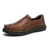 Sapatos de Couro Masculinos Explosões Sapatos Casuais de Negócios Formais Solado Macio Cadarço Cano Baixo Meia-idade e Idosos Sapatos de Pai Sapatos Masculinos tamanho grande 4546