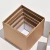Caixa de Cobertura Spot Céu e Terra Quadrada Marrom Pequena Caixa para Joias Chá Caixa de Presente Caixa de Embalagem de Produto