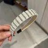 Diadema de perlas y cristal de moda europea y americana, popular diadema de cristal y perlas de una sola fila, accesorio para el cabello simple y elegante