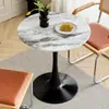 Mesa Redonda Tulipán Blanco, Mesa de Comedor Pequeña Estilo Ins para Apartamento, Mesa de Ocio para Balcón, Mesa Redonda para Cafetería de Té de Leche y Postres