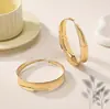 Brincos Planos Grandes Exagerados Círculo Dourado Transfronteiriço Europeu e Americano Joias de Design Simples Exagerado Estiloso Retrô