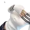 Camiseta base de punto con cuello polo a rayas para mujer, nuevo suéter de manga larga ajustado Otoño 2025, top elegante