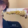 Set de Aretes Irregulares en Forma de C de Aguja de Acero, Sencillo y Elegante, Estilo Europeo y Americano, Aretes Versátiles, Lujo Ligero y Aretes de Alta Gama