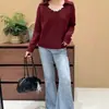 Suéter com Design de Miçangas Francesas para Mulheres no Outono e Inverno, de Alta Qualidade e Super Bonito, Versátil Top Casual de Tricô Relaxado para Usar por Cima