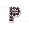 Letras de diamante de 8 mm, aleación de zinc alfanumérica, para manualidades, estilo inglés, con letras de diamante púrpura, accesorios de joyería