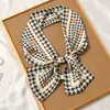 Pañuelo de Seda Estilo Francés Diadema Otoño Delgado Perezoso Vintage Pañuelo de Seda Pequeño Largo para Mujer Cinta Bufanda Decorativa Pañuelo de Cabeza Cinta