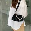 Bolso Estilo Dulce para Mujer 2026 Color Sólido Texturizado Bolso de Axila Color Sólido Plegado Bolso Nube Bolso de Hombro Único con Cadena para Mujer