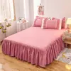 Faldón de Cama Cubierta de Cama Falda de una Pieza Cubierta Antipolvo Cubierta de Faldón de Cama Cubierta de Delantal de Cama Cubierta Antideslizante Grupo de Camas Niñas 1.51.8