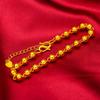 Pulsera de mujer en vivo con imitación de oro de 24 quilates, cuentas de Buda con patrón brillante, cuentas de transferencia, pulsera de oro con arena de Vietnam.