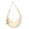 Bolsa Feminina Elegante e da Moda 2025 Nova Simples Moda Bolsa de Ombro Único Transversal Casual Lua Bolinho Bolsa Pequena