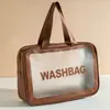 Nueva Bolsa de Cosméticos de Doble Capa, Gran Capacidad, Separación Seco y Húmedo, Bolsa de Almacenamiento Impermeable, Bolsa Portátil de Cosméticos y Artículos de Tocador para Baño y Viajes