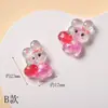 Accesorios de resina Joyería DIY Animal pequeño Pegamento AB Purpurina Recorte Oso de dibujos animados Parche de resina