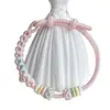 Pulsera de Flor de Lirio del Valle, Pulsera Trenzada Hecha a Mano de Margarita y Flor de Cerezo para Mujer, Estilo Xiaohongshu, Se Puede Usar con Cuentas de Transferencia Doradas, Hilo Rojo para Hombre