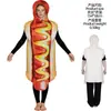 Festa a fantasia de comida engraçada de Halloween traje de cosplay de cachorro-quente traje para apresentação de palco macacão