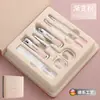 Set Personalizado de Cortaúñas de Nuevo Color Degradado, Tijeras para Uñas de Aspecto Elegante, Lima de Vidrio, Set de Pedicura, Set de 6 Piezas de Cortaúñas