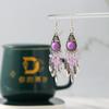 Nuevos aretes turquesa Aretes étnicos multicapa con incrustaciones de diamantes estilo retro de aleación Suministro al por mayor de aretes de borlas de Yunnan