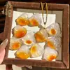 Anel Pingente de Calcedônia Colorida Natural Gato DIY Ágata Cor de Doce Joias Criativas Fofas Animal de Estimação Fofo Estilo Chinês Acessórios de Jade