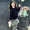 Moletom Infantil Feminino Outono/Inverno com Pelúcia 2026 Novo Estilo Modelo de Outono Estudante Ursinho Fofo Estampado Roupas Infantis Capuz Crianças Médias e Grandes Top Tendência