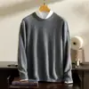 Suéter de Cachemira con Cuello Redondo para Hombre Suéter 100% Cachemira Pura Otoño e Invierno Suéter Grueso Cálido Suéter de Punto Base Chaqueta para Hombre