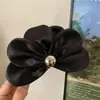 2026 Nuevo Estilo Pinza para el Cabello con Lazo Grande de Terciopelo Rojo, Accesorio para el Cabello para Niñas, Tocado de Princesa Nupcial de Borla de Alta Gama