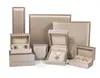 Caja de Embalaje para Joyería de Cuero Cepillado PU, Caja para Anillos de Cuero Cepillado con Bordes Gruesos, Caja para Collares, Caja para Pulseras, Caja de Joyería al por Mayor