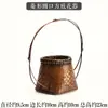 Cesta de arreglo floral tejida en bambú retro de mano cesta de flores rociadas adorno Zen recipiente chino para arreglo floral Ikebana tubo de bambú