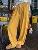 Pantalones anchos de pana vintage para mujer, otoño e invierno, nuevos, holgados, rectos, de cintura alta, informales, con forro polar, Yamamoto, con borde cruzado