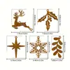 Pingente de Decoração de Natal Transfronteiriço Desenho Animado Criativo Rena Árvore Sagrada Decoração Festa de Feriado DIY Pingente de Floco de Neve