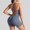 Roupas de Yoga Europeias e Americanas Seamless de Peça Única, Sutiã Esportivo Lindo nas Costas para Uso ao Ar Livre, Roupas Fitness para Bumbum de Pêssego, Body de Peça Única com Alças