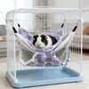 Hamaca transfronteriza para hámster, hamaca suspendida de doble capa para petauros del azúcar y chinchillas, saco de dormir cálido para ardillas, hamaca para mascotas pequeñas