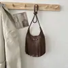 Bolso con flecos para mujer, nueva moda de verano 2026, bolso de hombro y cruzado de nicho de lujo de alta gama para el día a día