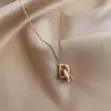 Temperamento Celebridad de Internet Letra Moda ins Estilo Frío Collar Cadena para Clavícula de Acero de Titanio para Mujer Colgante de Personalidad Simple