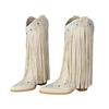 Botas Vaqueras Transfronterizas de Amazon Bordadas Otoño e Invierno Nuevas Botas de Caballero Talla Grande Borla Tacón Grueso Remaches Occidentales Botas Altas