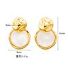 S925 Prata moda incrustada mãe branca shell brincos nicho feminino versátil coreano INS estilo galvanizado banhado a ouro luz brincos de luxo