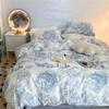 Ins Tinta coreana pintura puro algodão quatro peças conjunto abstrato algodão nicho casa colcha cobrir lençol de cama roupa de cama simples