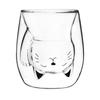 Se o animal duplo resistente ao calor High Borosilicate Glass isolado bonito animal em forma de copo de camada dupla