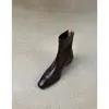 Primer Encuentro con las Botas Elásticas Ajustadas de Tacón Grueso con Cremallera Trasera de la Temporada para Mujer, Adecuadas para Viajar al Trabajo en Otoño e Invierno, con Forro Polar Adicional, Botines Retro Cortos, Botas Martin